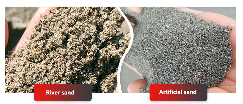 Comparison between artificial sand and river sand