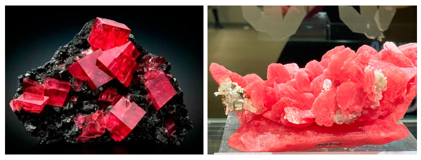 Rhodochrosite crystals